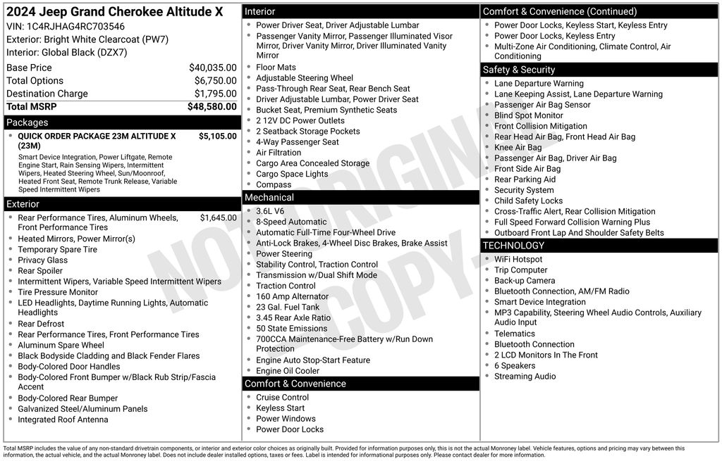 jeep grand cherokee 2024 1C4RJHAG4RC703546 image jeep grand cherokee 2024 1C4RJHAG4RC703546 image